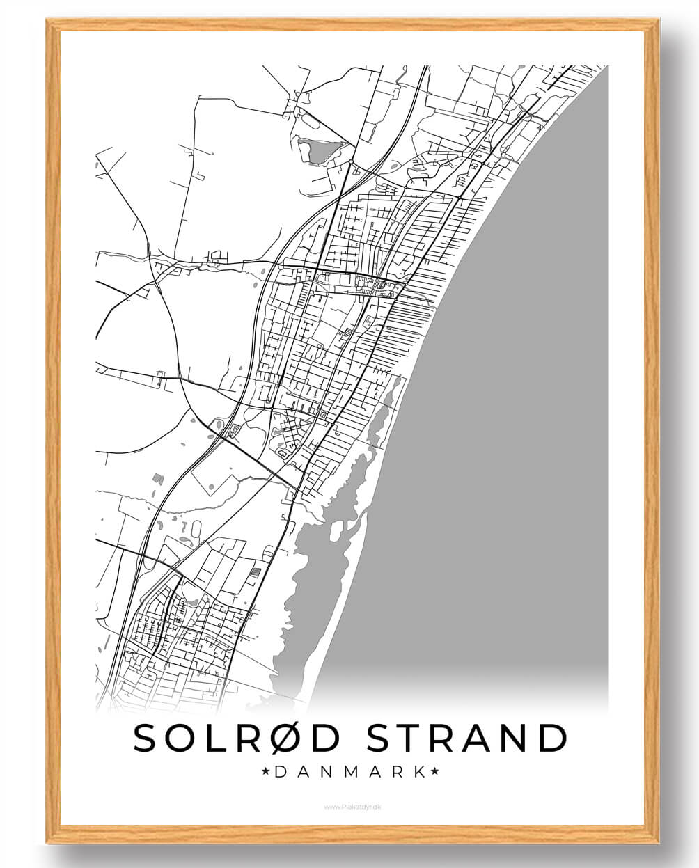 Solrød Strand by plakat - hvid