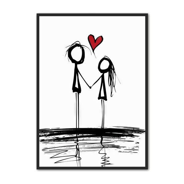 Stickmen Plakat 6 – Kærlighed | Unik Plakattilbud