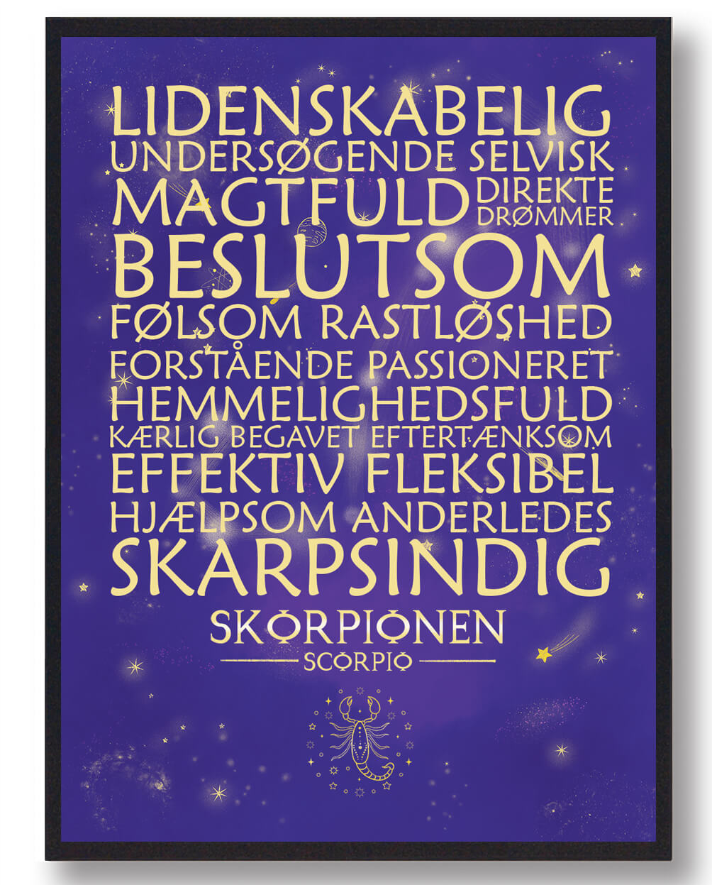 Lilla Plakat med Stjernetegn Skorpionen - Køb nu!
