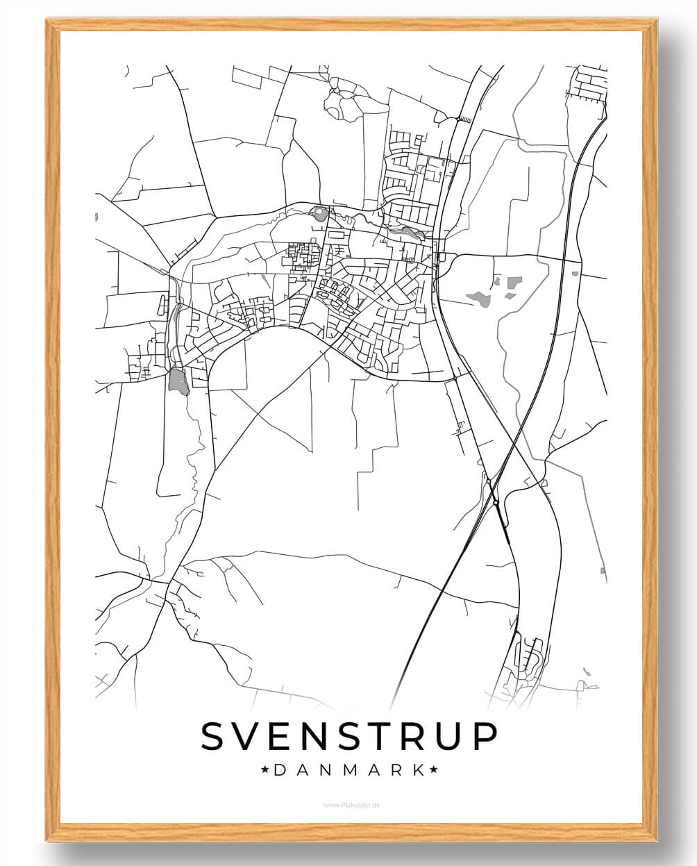 Svenstrup by plakat - hvid