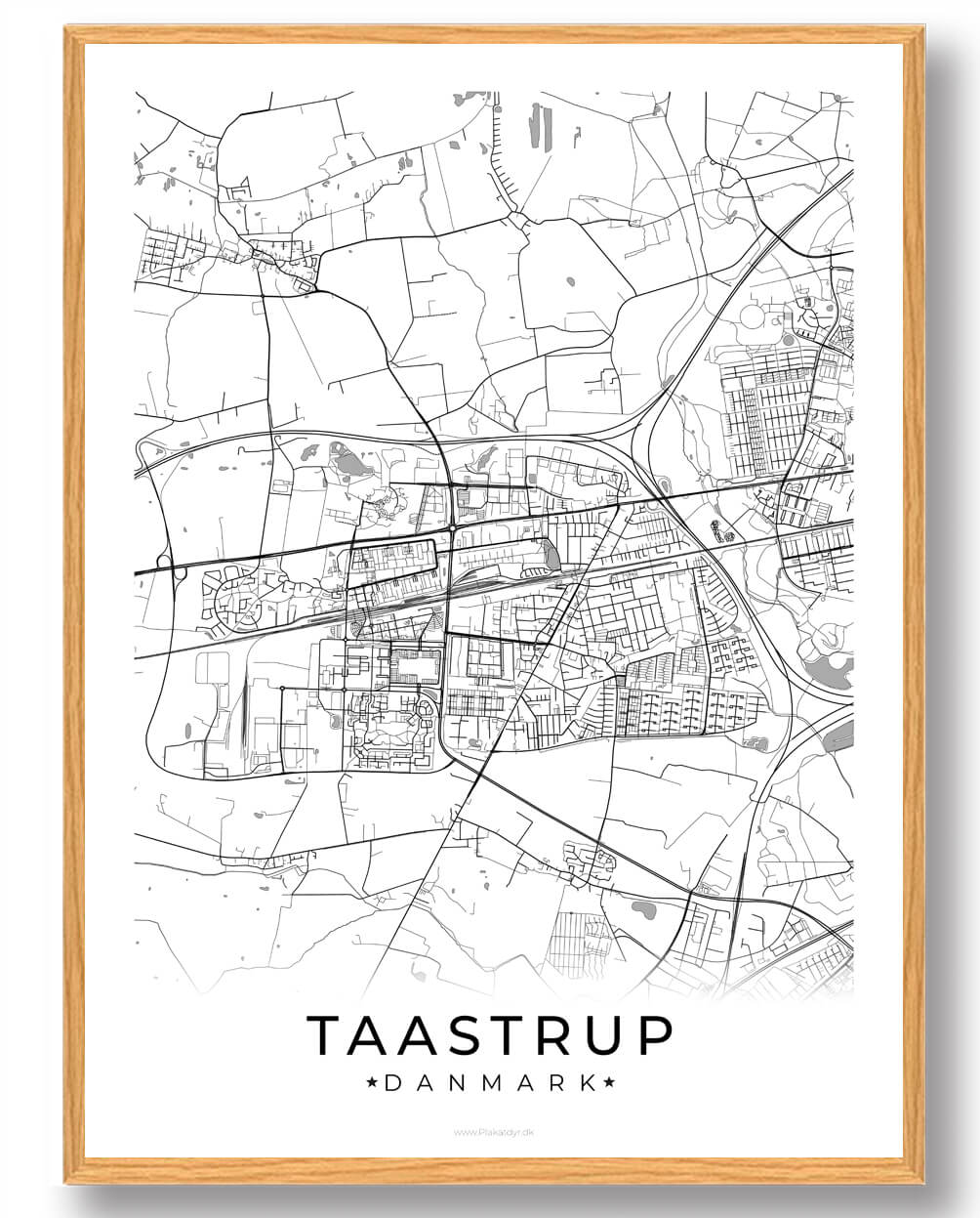Taastrup Byplakat – Hvid Dekoration til Dit Hjem