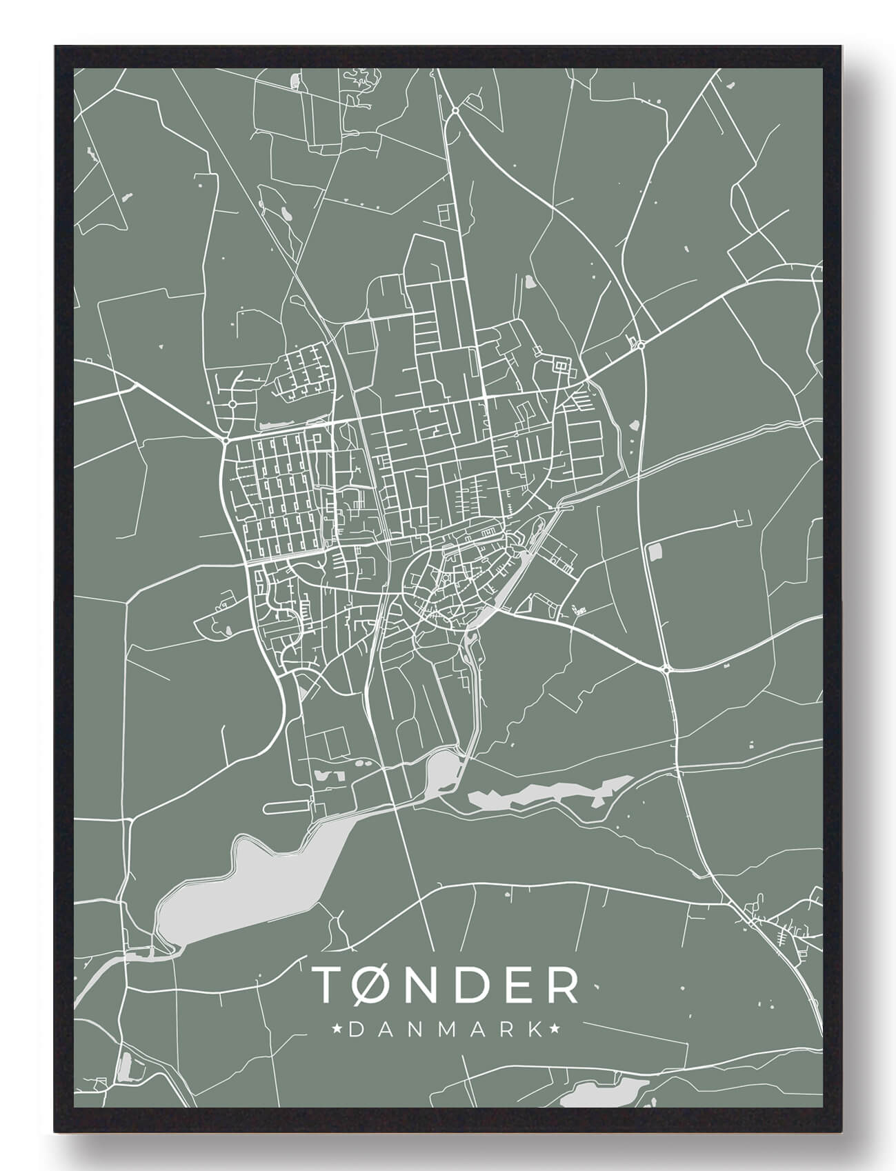 Tønder plakat i grøn – den perfekte værtindegave!