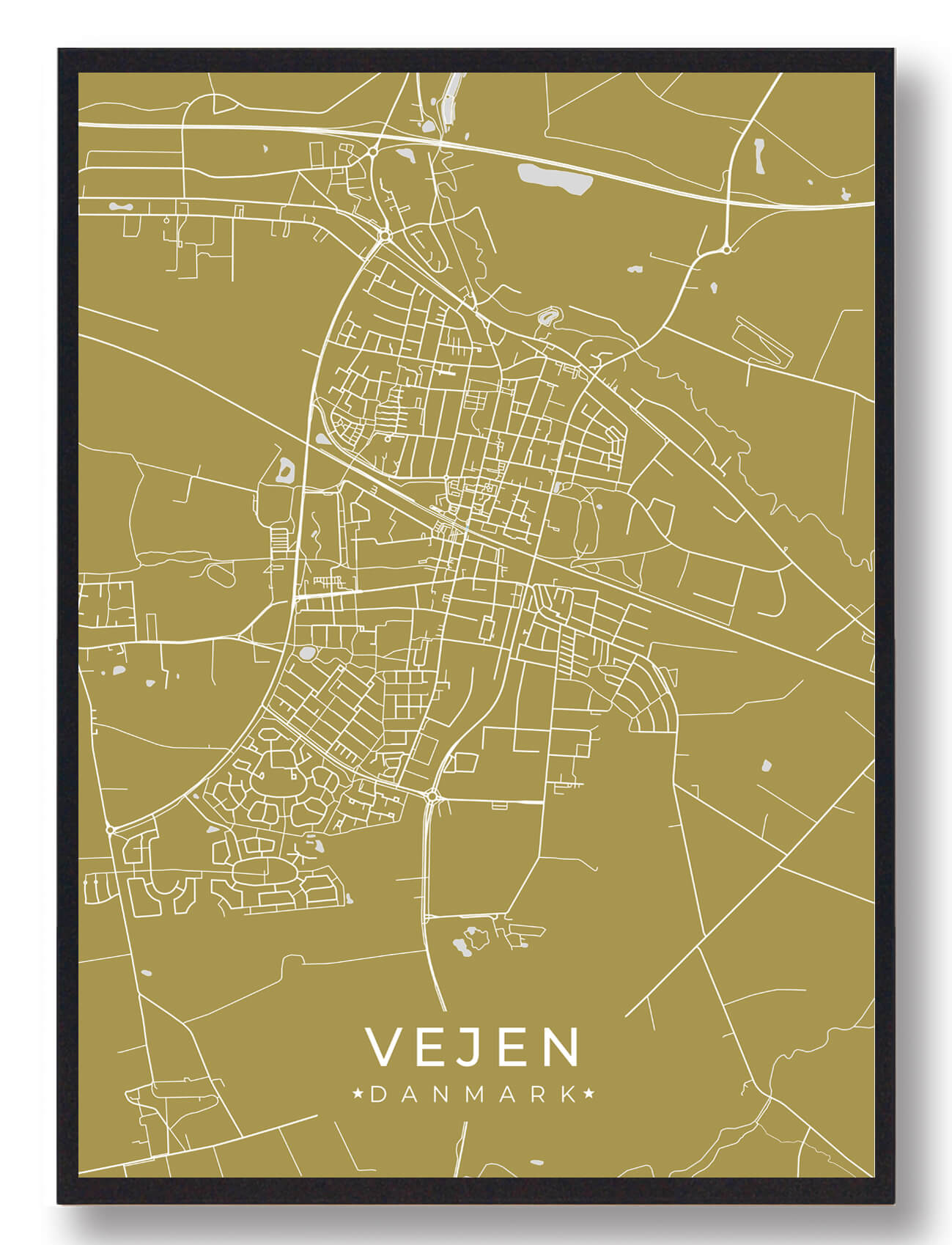 Vejen plakat - gul