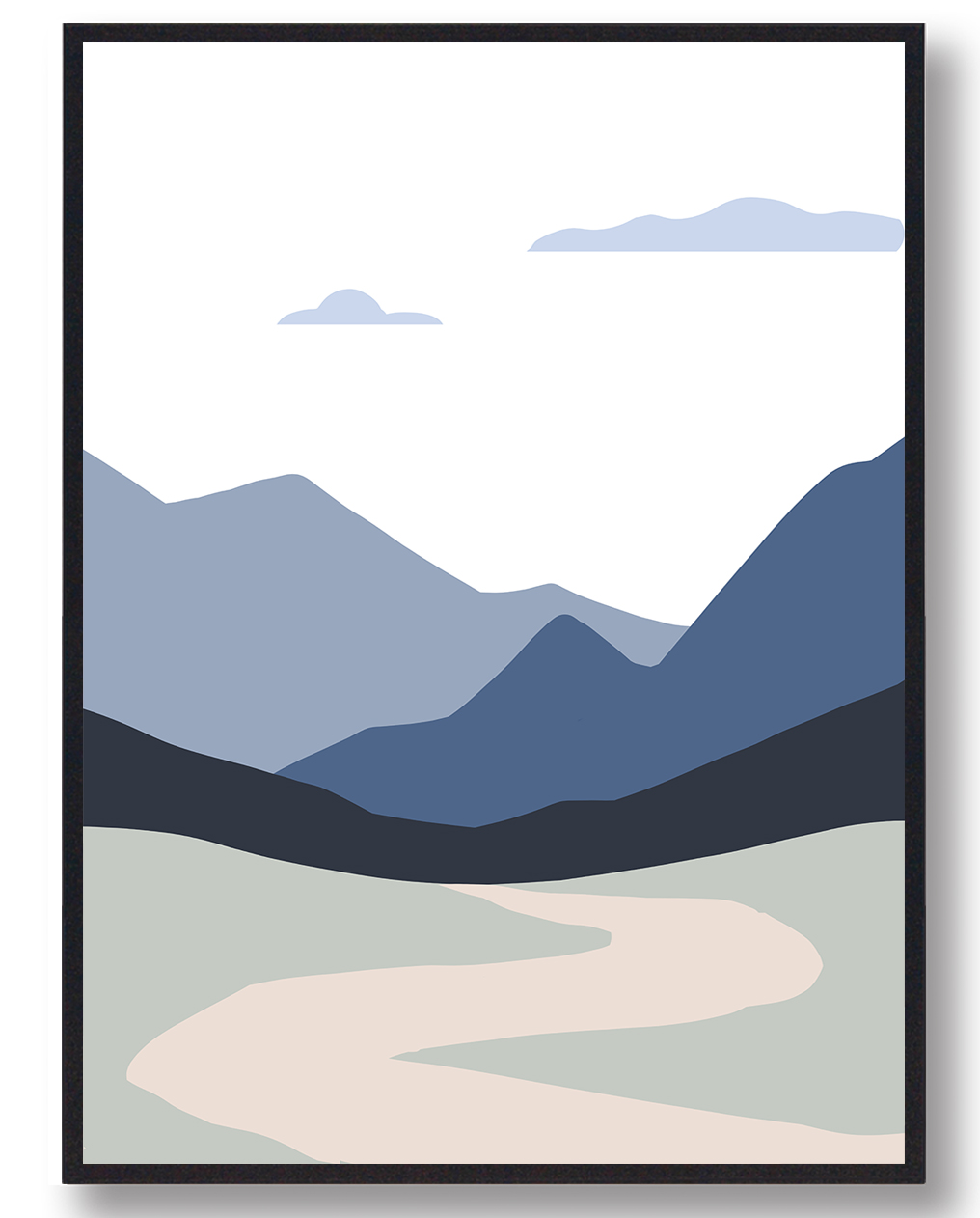 Vejen til Bjerget - Grafisk Plakat til Dit Hjem