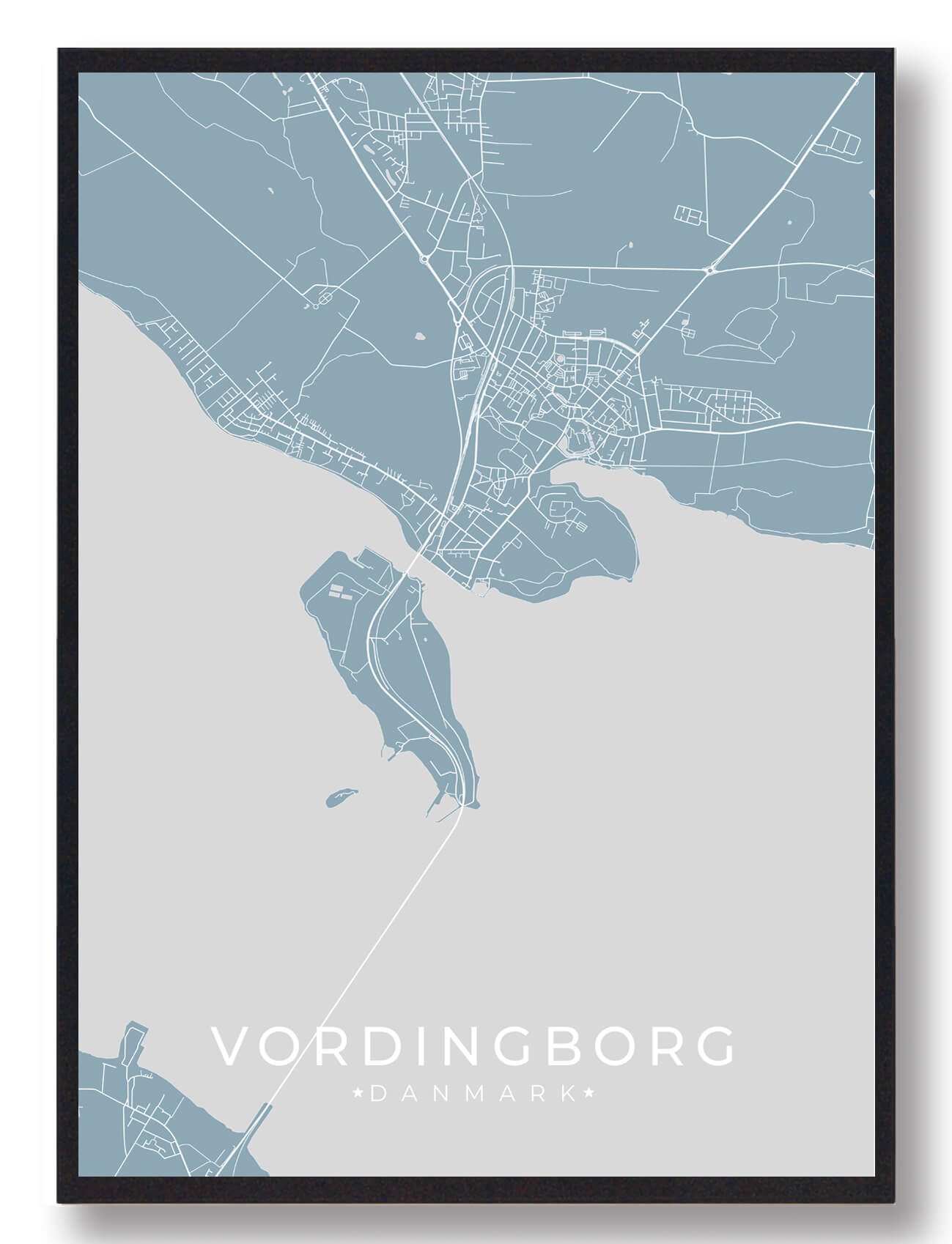 Vordingborg plakat - lyseblå