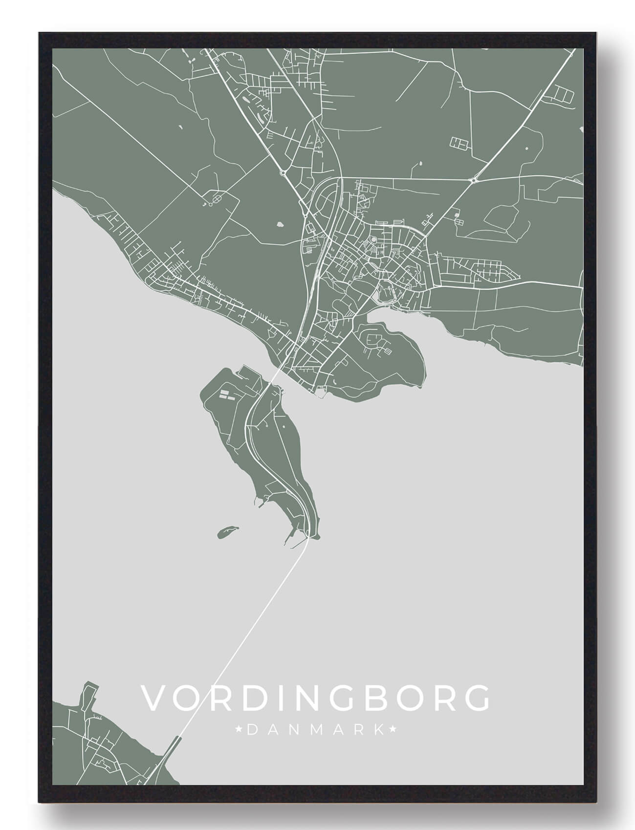 Vordingborg Plakat - Grøn Design til Dit Hjem