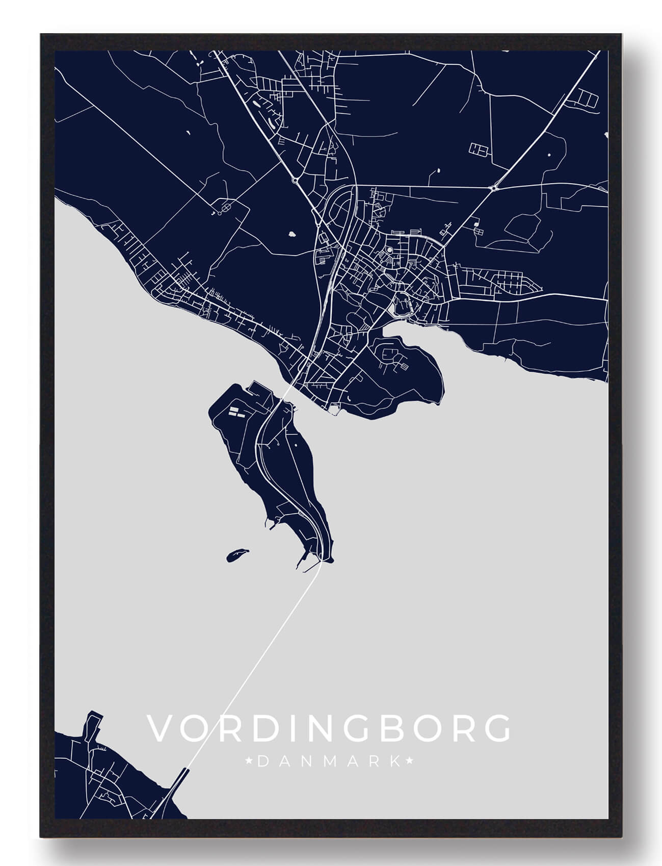 Vordingborg Plakat - Mørkeblå til dit hjem