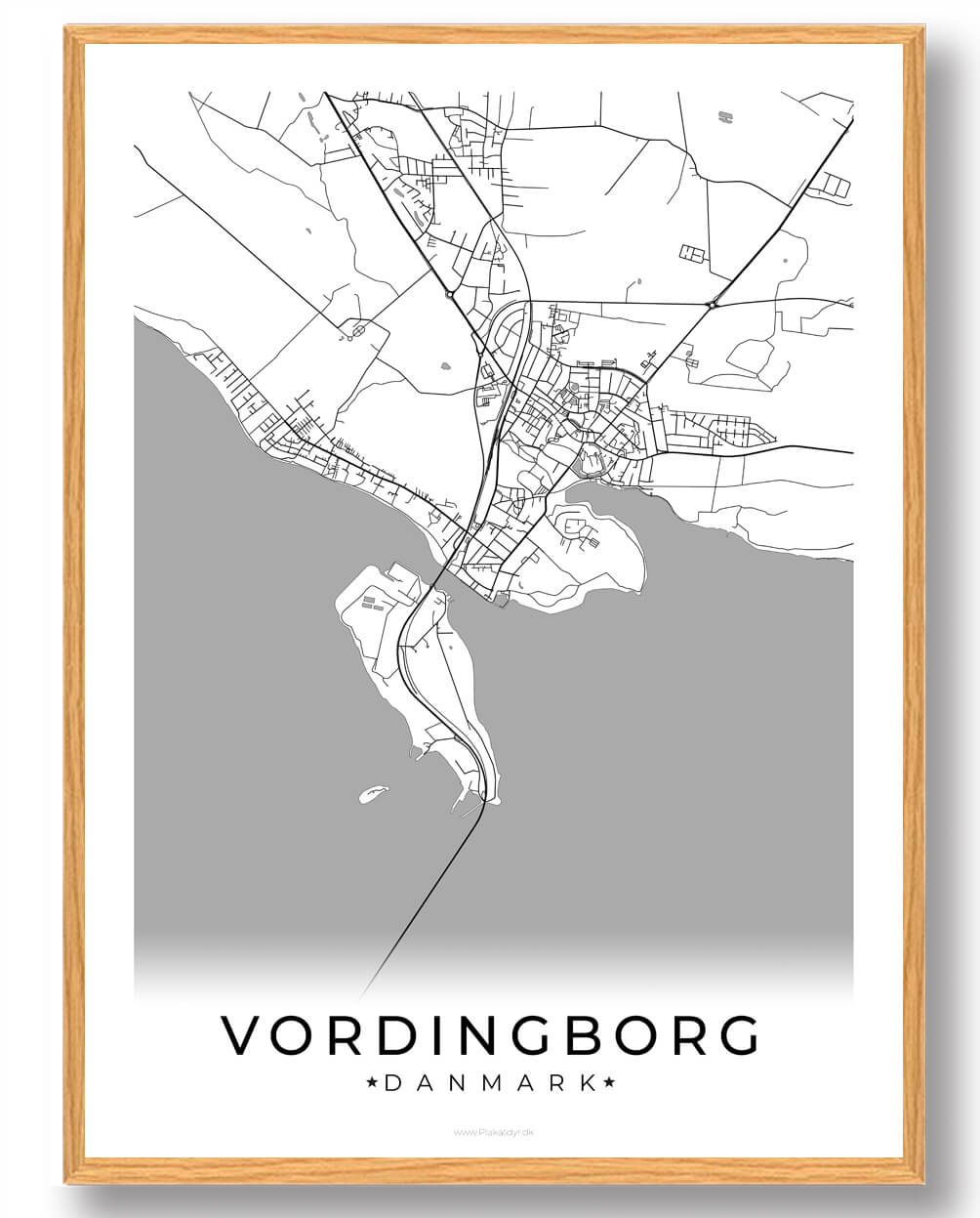 Vordingborg by plakat - hvid