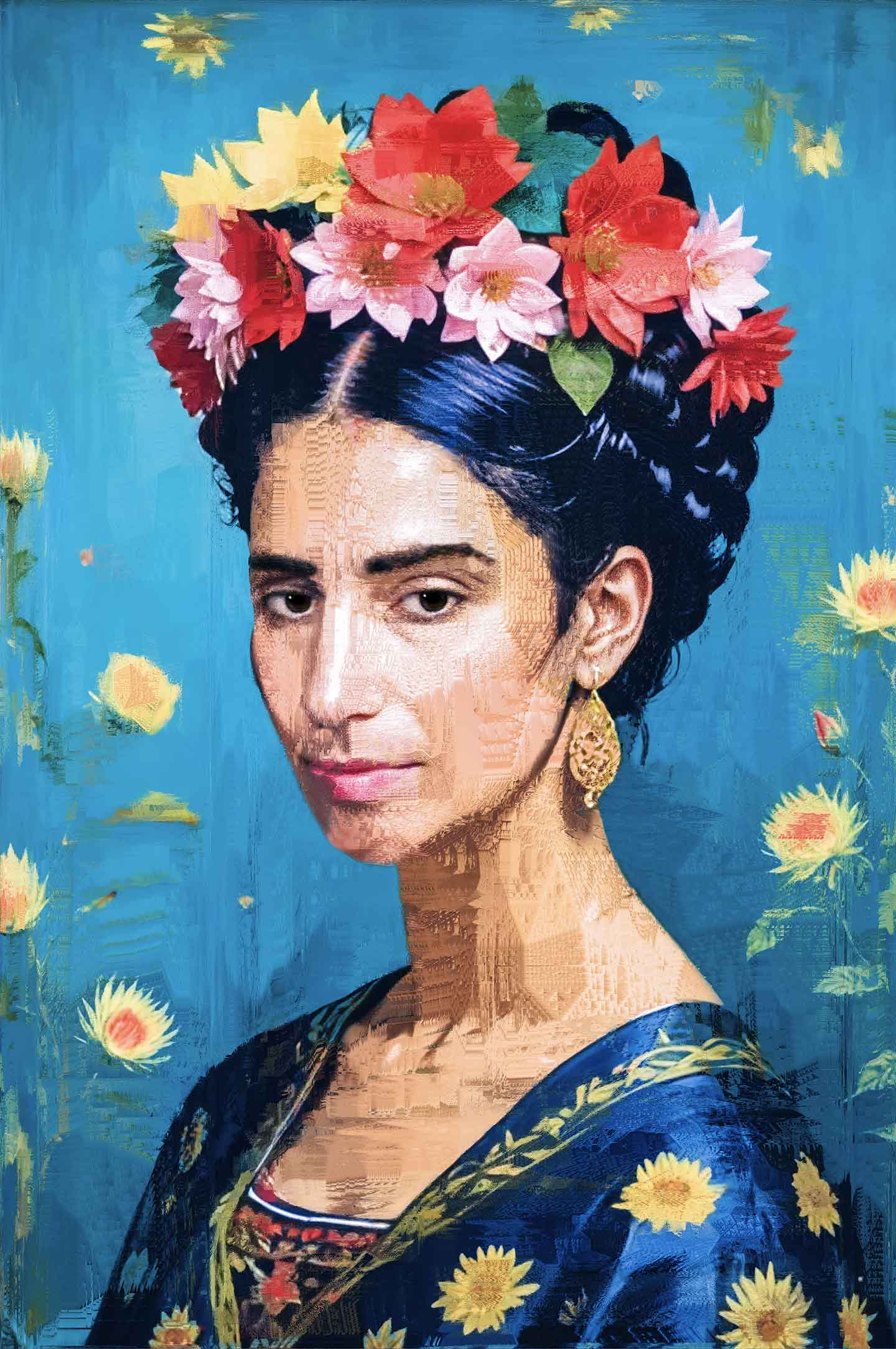 Frida Kahlo Kunsttryk af Lotte Grarup - Unik Dekoration