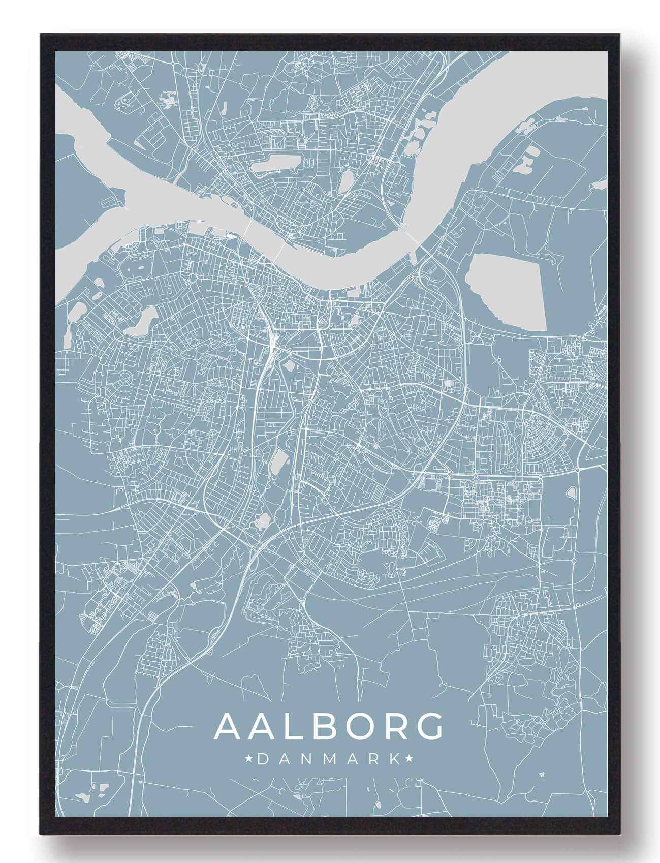 Aalborg plakat - lyseblå