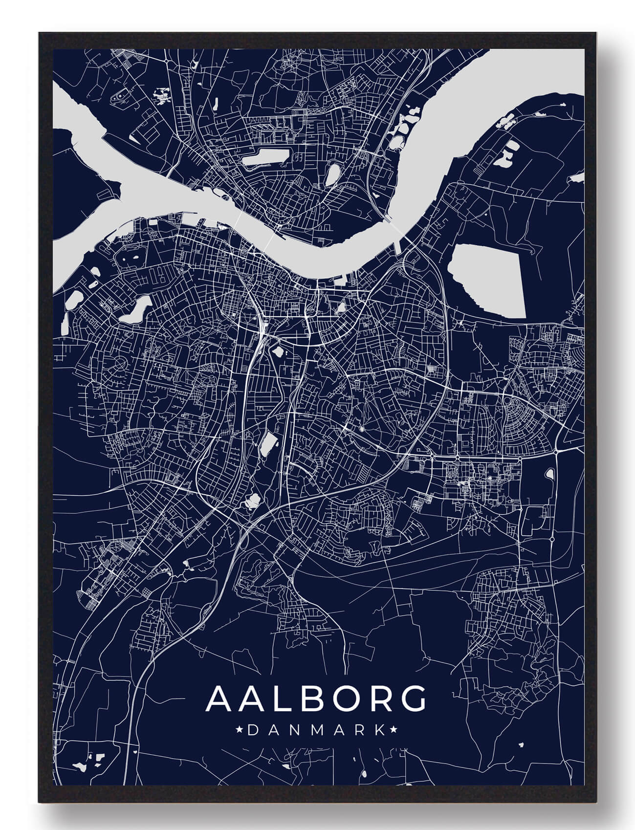Aalborg Plakat - Mørkeblå Design til Nordjylland