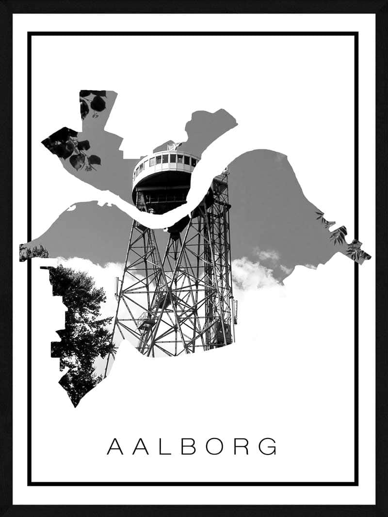 Aalborg Plakat med Tårnet - Unik Kunst til Dit Hjem