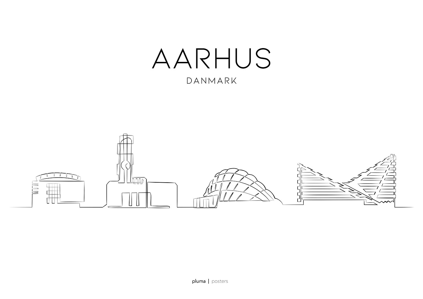 Aarhus Plakat fra Pluma - Unik Kunst til Hjemmet