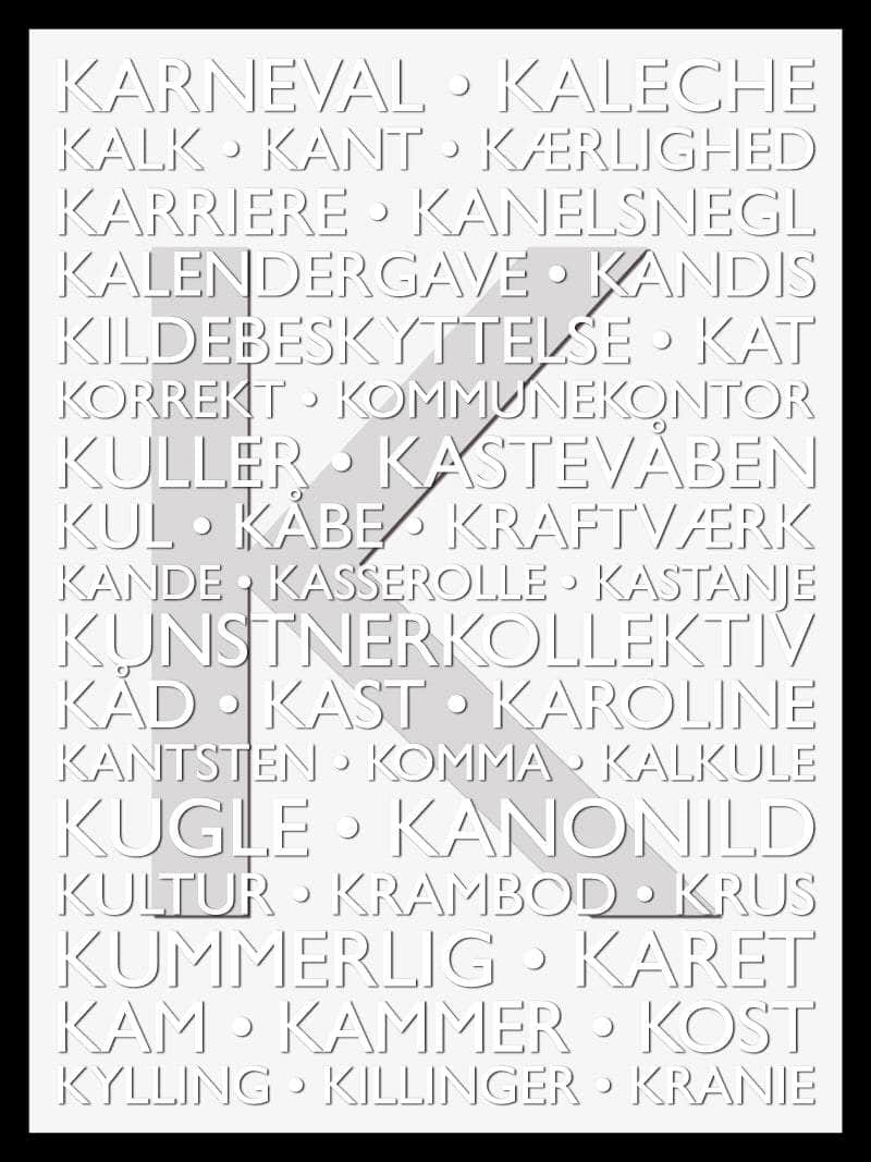 Alfabet Plakat K - Perfekt til Børneværelset!