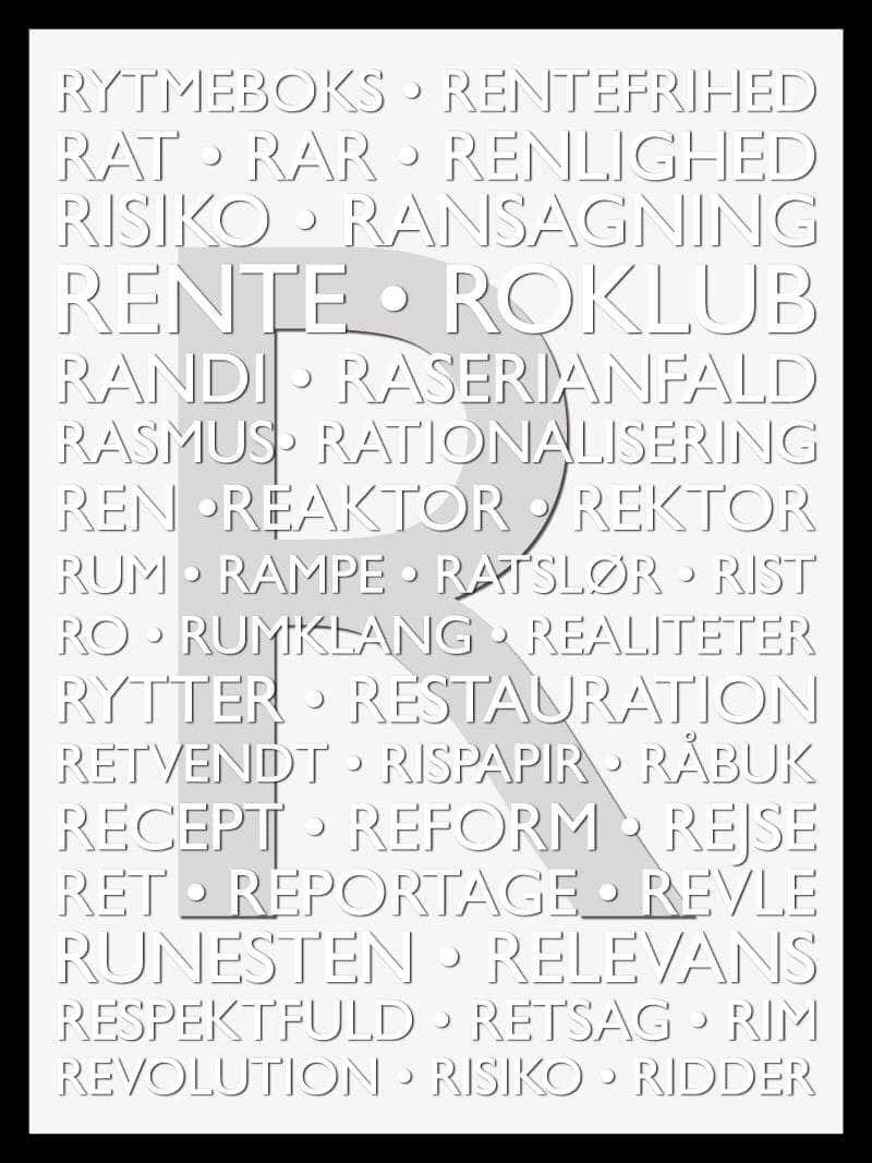 Alfabet Plakat R til Børneværelset - Grafisk Illustration