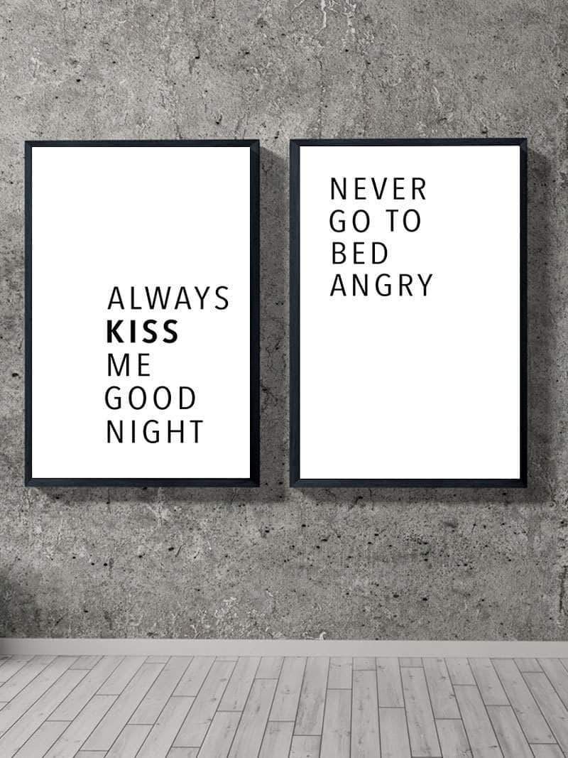 "Always Kiss Me Goodnight Plakater – Kærligheds Citater"