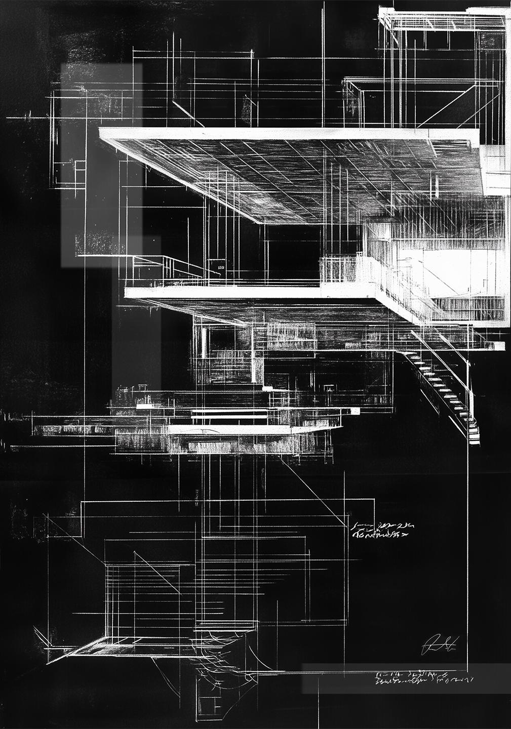 Arkitektonisk Komposition 03 af Rasmus Lassen - Unik Kunst