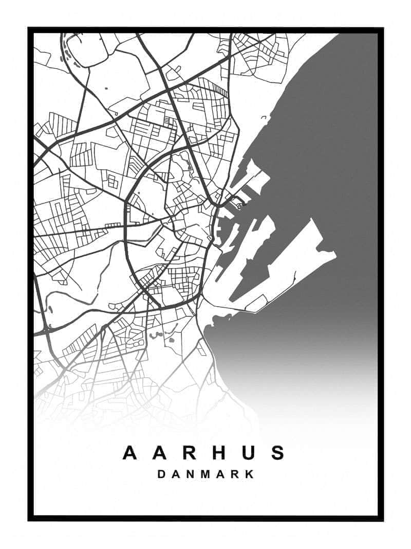Århus Kort Plakat – Udforsk byens smukke områder!