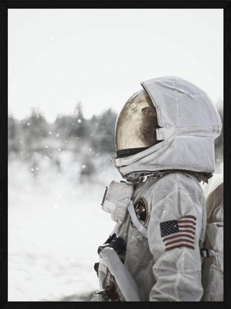 Astronaut Plakat i Sne - Unik Vægkunst fra Postersbyus