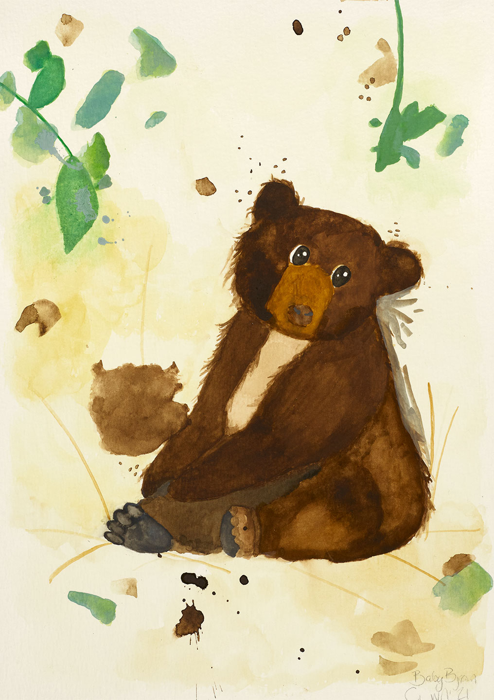 Unikt Baby Bjørn Kunstværk fra Et Lille Atelier