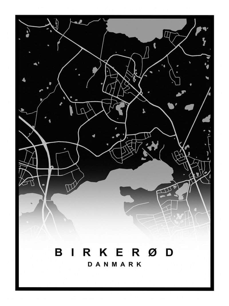 Birkerød bykort plakat - Oplev din yndlingsby!