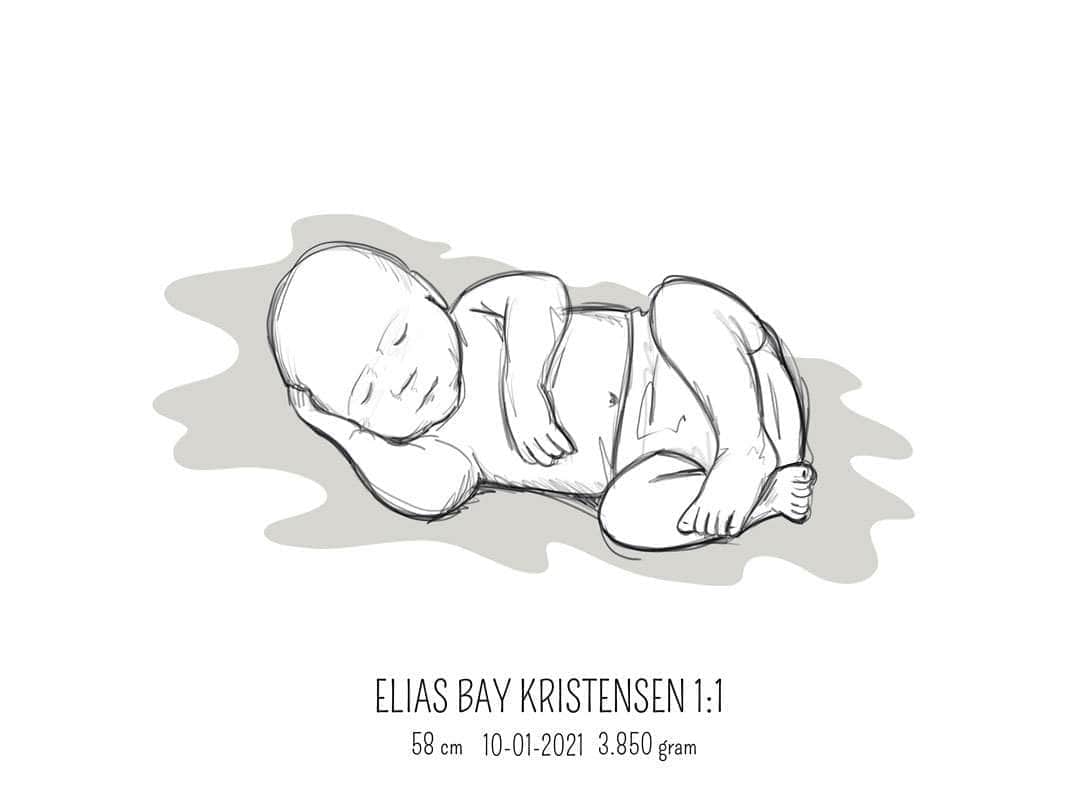 Fødselsplakat 1:1 – Liggende Blå til den perfekte gave