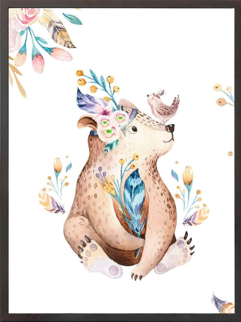 Bjørn Børneplakat til Hyggeligt Børneværelse - Postersbyus