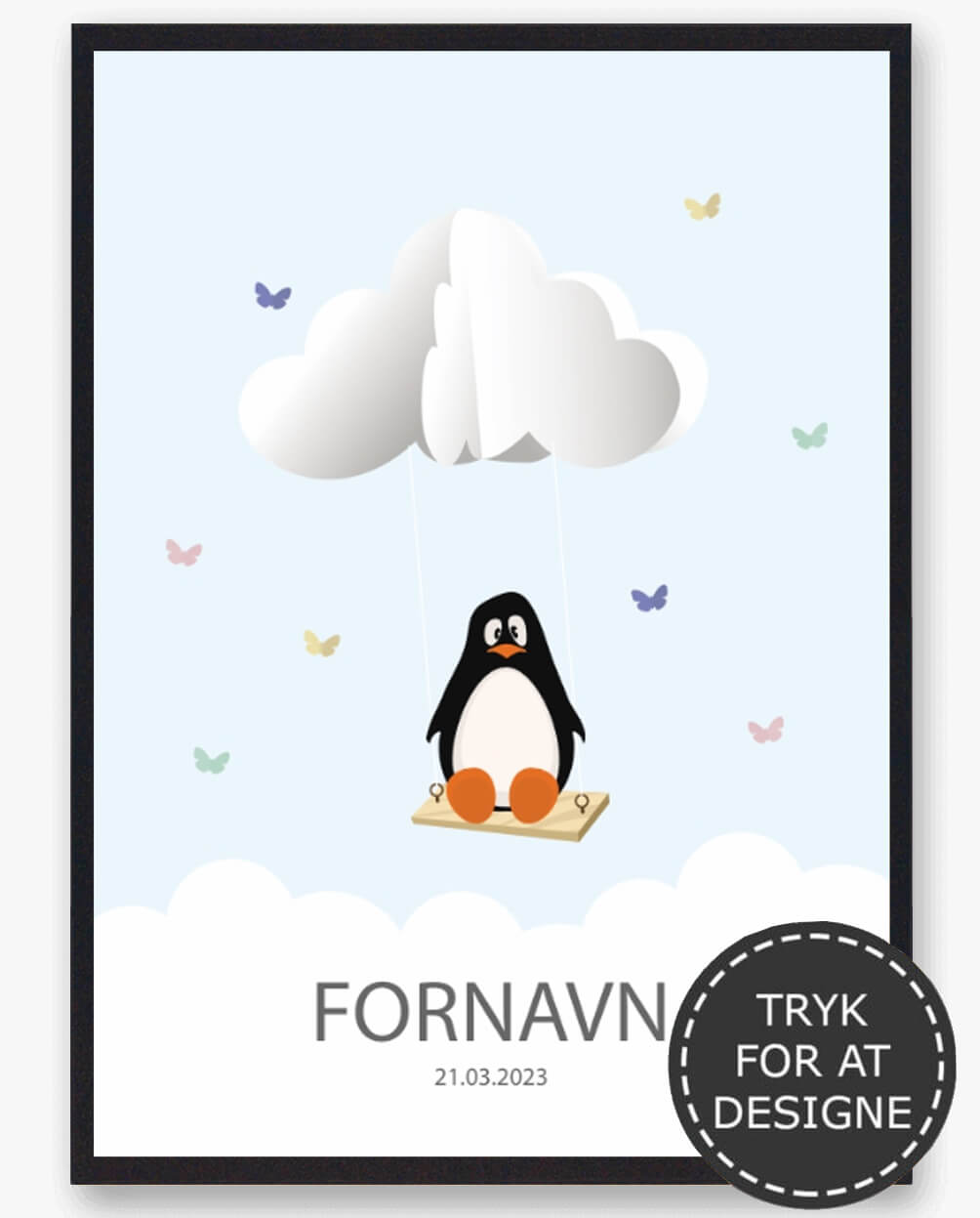 Navnetavle Pingvin - plakat
