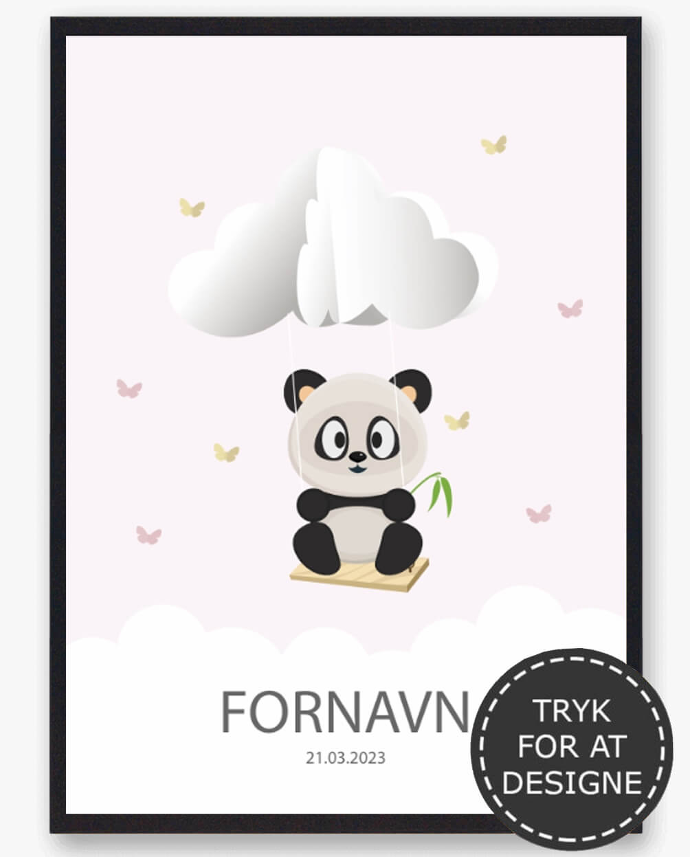 Navnetavle Panda Plakat - Perfekt til Kung Fu Panda-fans