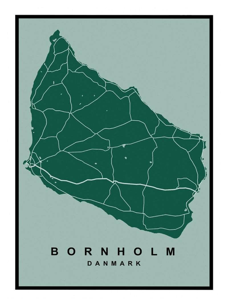 Bornholm Kortplakat - Oplev Øens Skønhed!