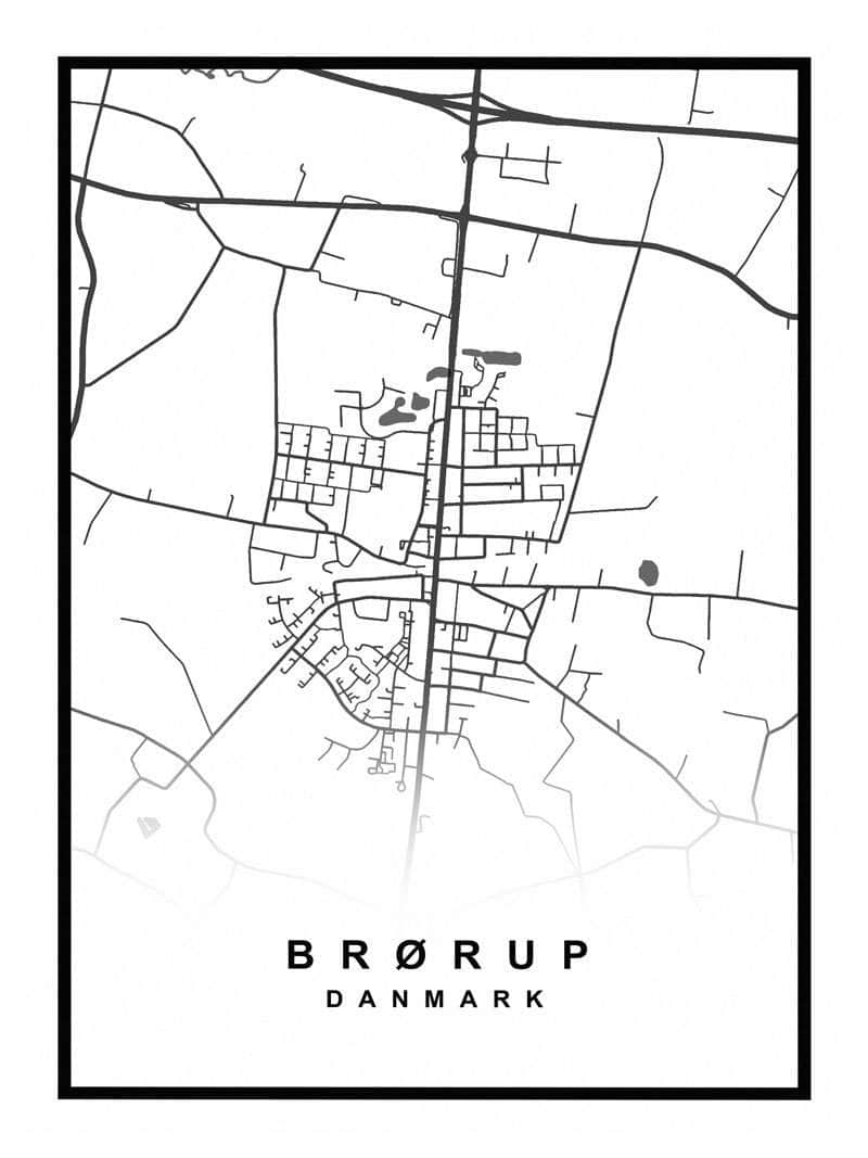 Brørup kortplakat - Ideel til lokale entusiaster