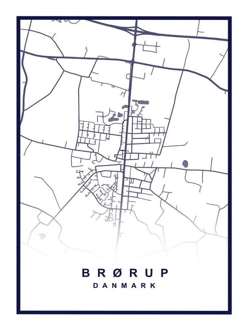 Brørup bykort plakat - Ideel til lokale entusiaster!