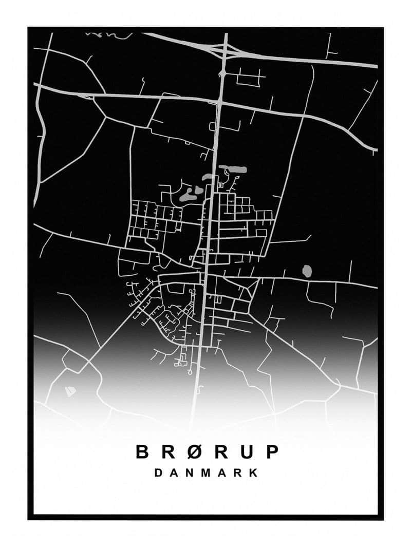 Brørup bykort plakat fra Postersbyus - perfekt til hjemmet!