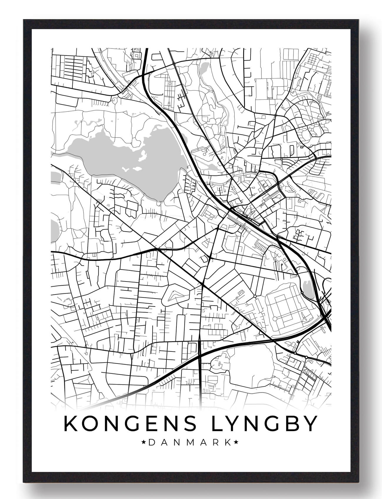 Kongens Lyngby Plakat - Hvid til Black Friday tilbud!