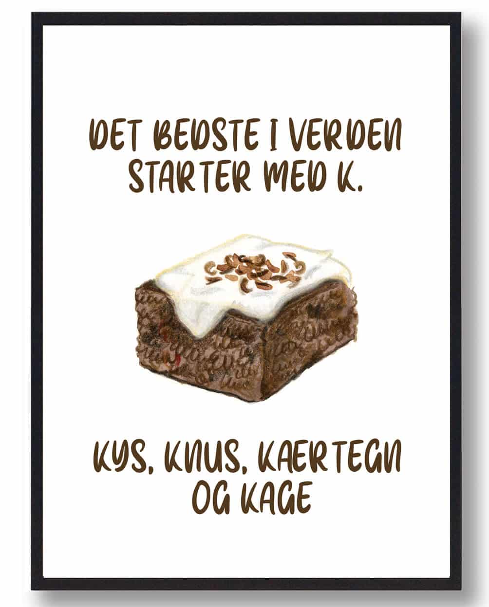 Kageplakat i hvid – Det bedste i verden!