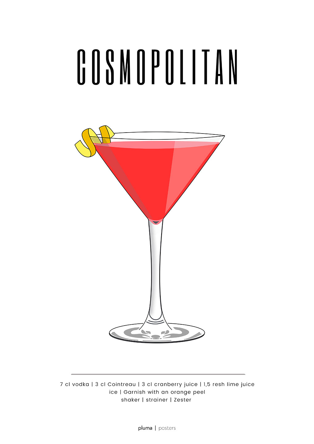Cosmopolitan Plakat fra Pluma - Unik Kunst til Hjemmet