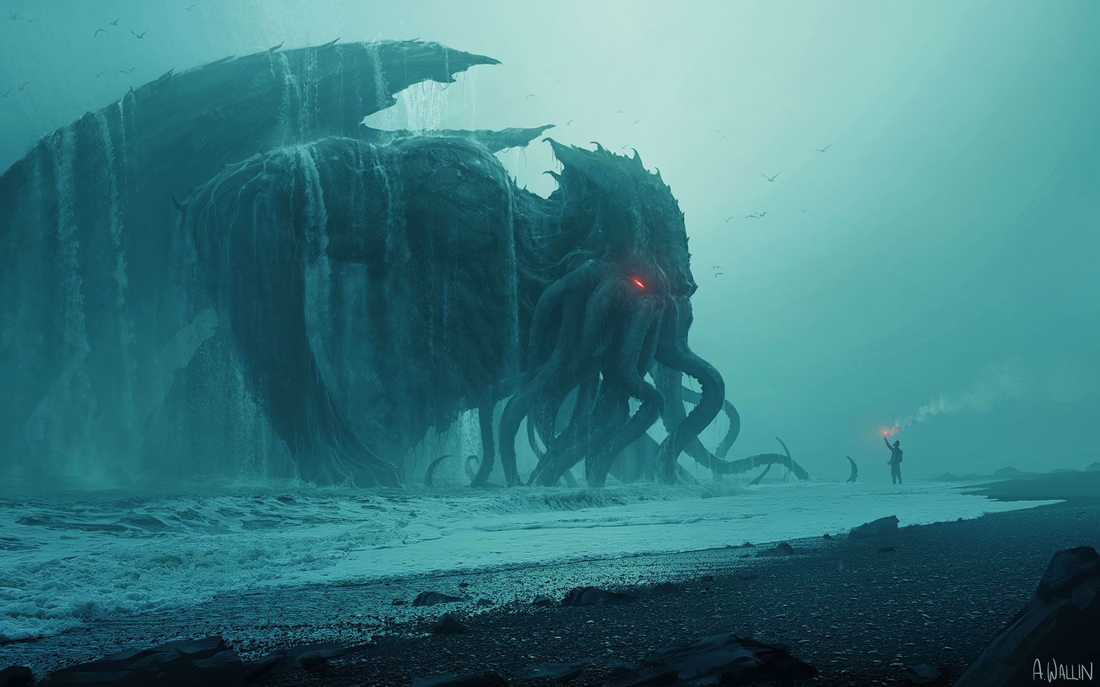 Cthulhu Awakens Kunstværk af Andrée Wallin - Unik Dekoration