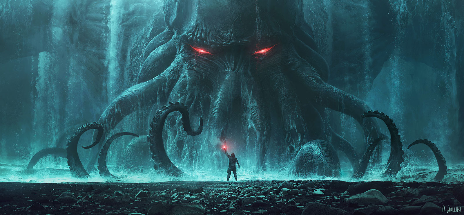 Cthulhu Rising Kunstværk af Andrée Wallin til Dit Hjem