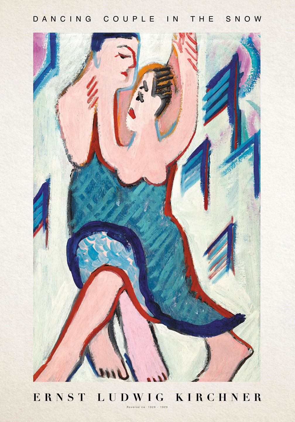 Dansende Par i Sneen - Unikt Kunstværk til Hjemmet