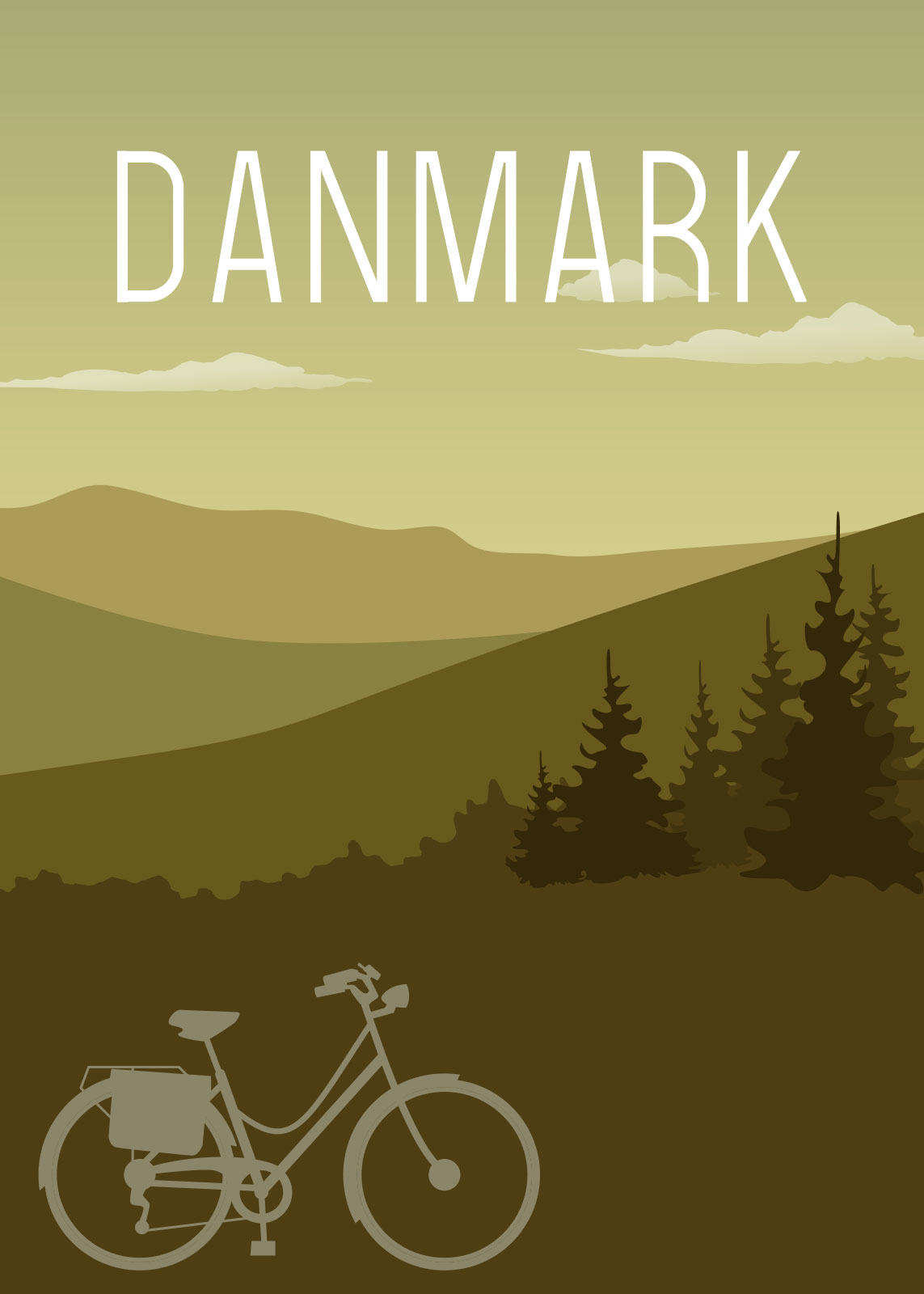 Cykel Kunstværk af Rikke Axelsen - Unik Illustration til Dit Hjem