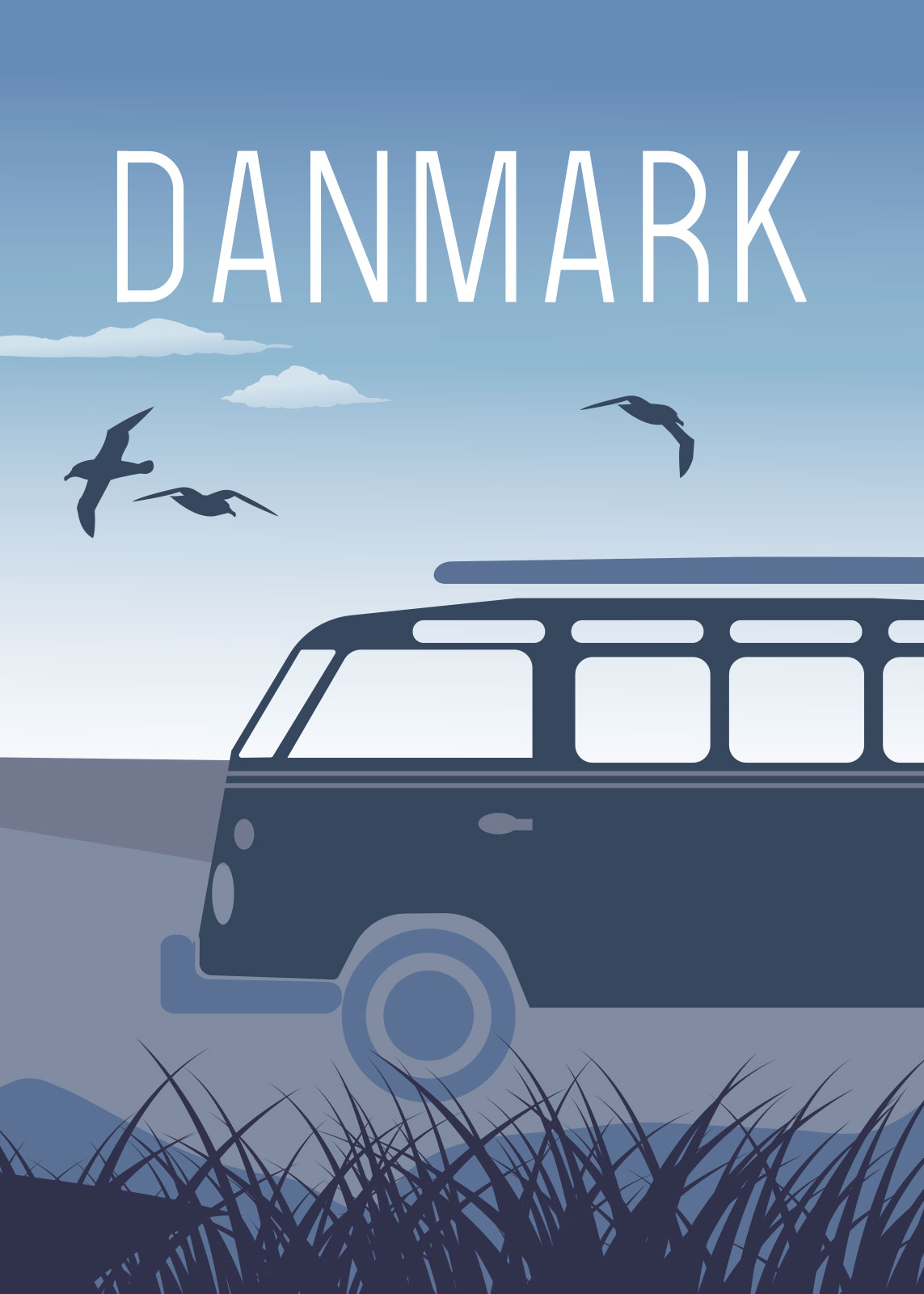 Unik kunstplakat: Bus af Rikke Axelsen - Illux.dk