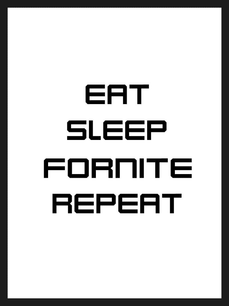 Eat Sleep Fortnite Repeat - Gamer Plakat til Værelset