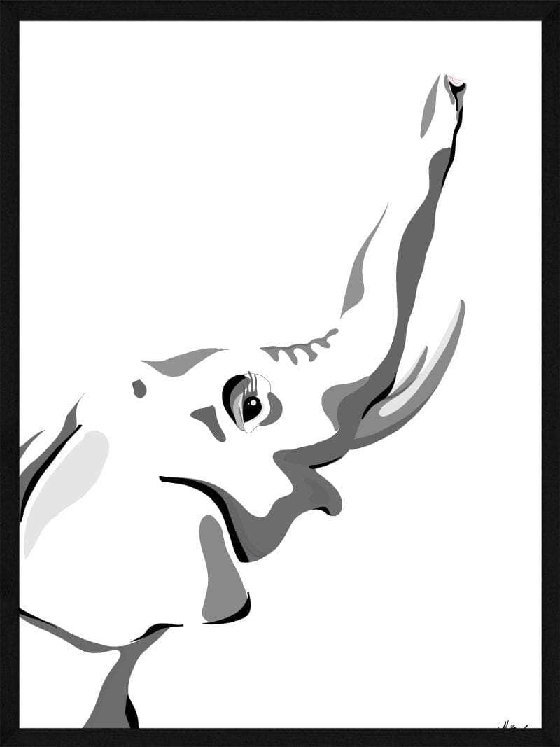 Elefantillustration plakat – Støt dyrelivet!