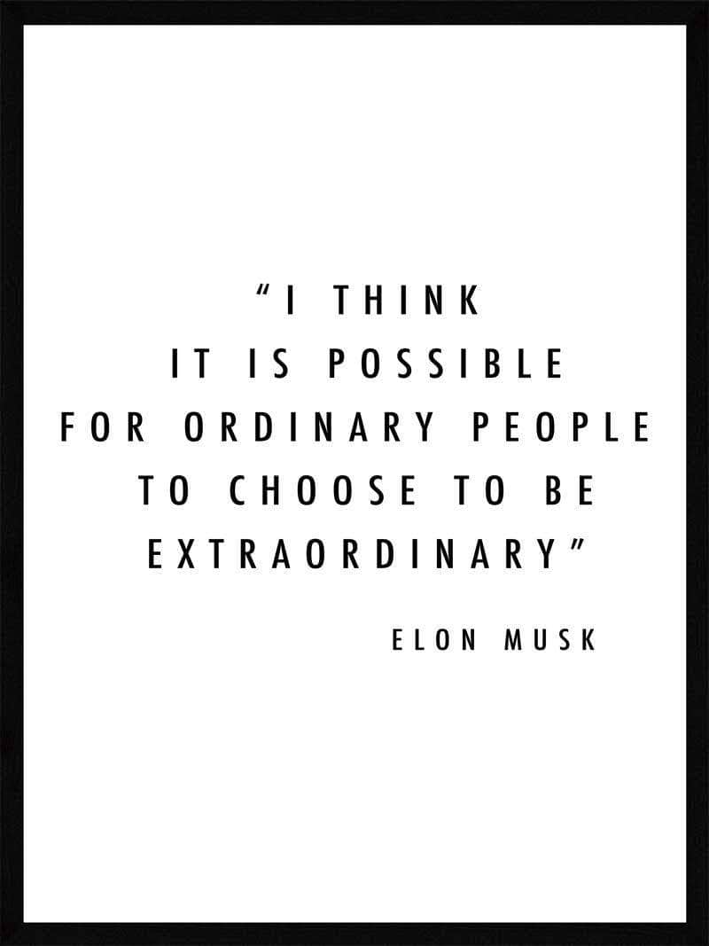 Inspirerende Elon Musk Plakat med Citat – Motivationskunst
