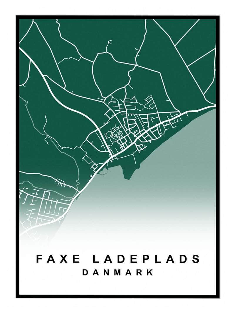 Faxe Ladeplads Kort - Plakat fra Postersbyus