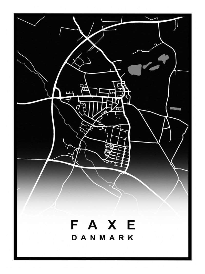 Faxe by kort plakat – Oplev Faxe med stil!
