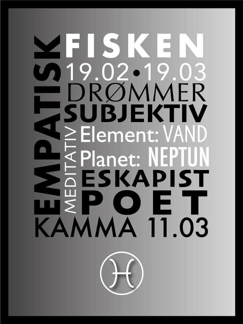 Fisken Stjernetegn Plakat – Elegant Astrologi Design