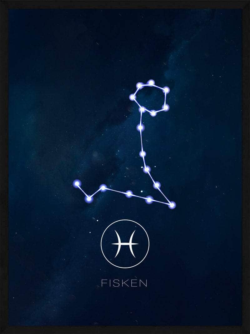 Fisken Stjernetegn Plakat – Unik Kunst til Dit Hjem