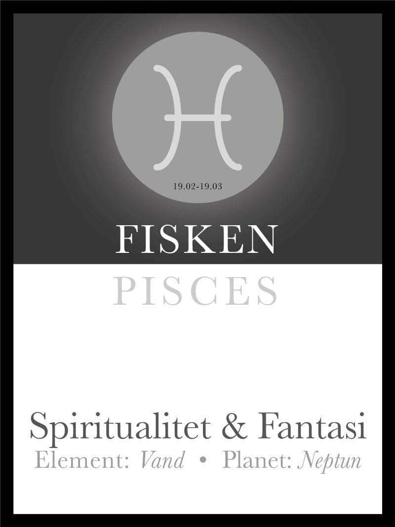 Fisken Stjernetegn Plakat - Unik Indretning til Hjemmet