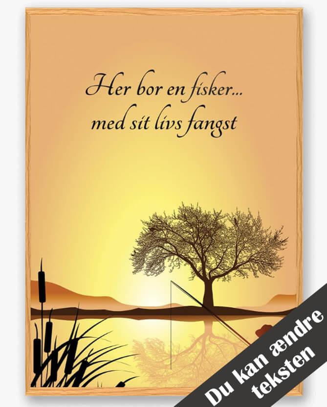 Her Bor En Fisker - Plakat til Kærlighedens Fejring